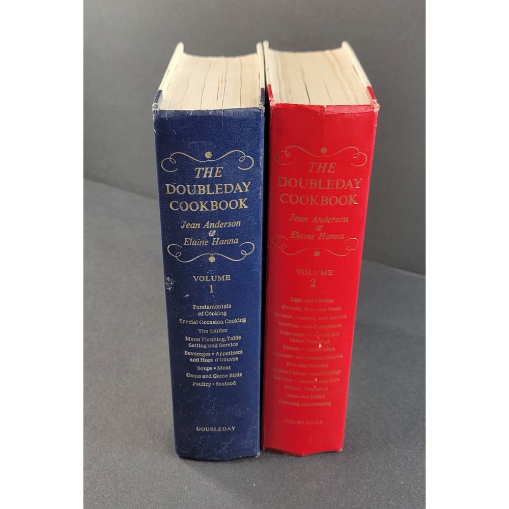 Vintage The Doubleday Cookbook Vol 1 & 2 Jean Anderson Elaine Hanna 2‑Book Set